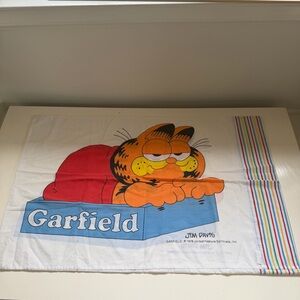 Garfield Vintage Sheet Set 70s Size Full 4 Piece Fitted Flat Two Pillowcases